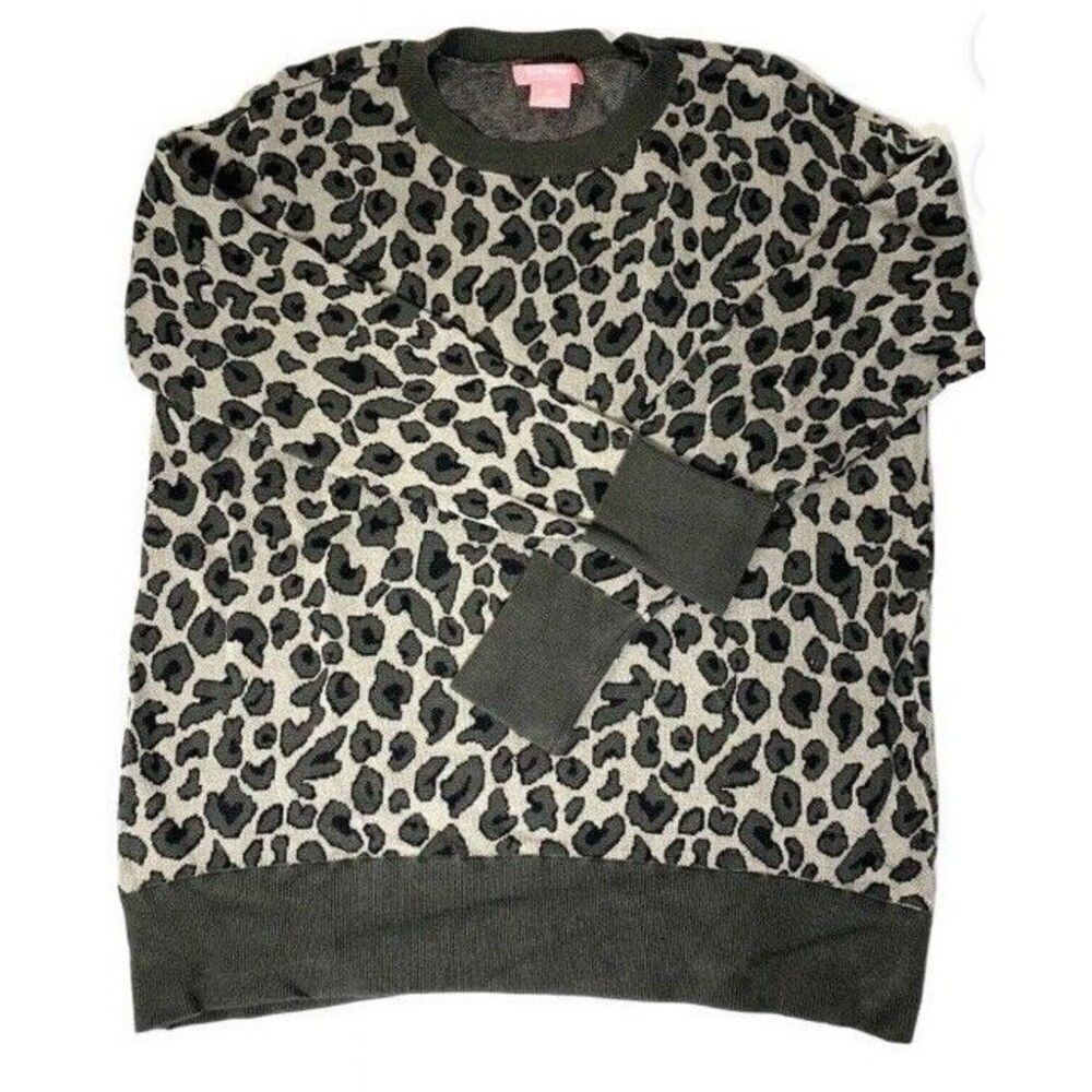 Isaac Mizrahi Leopard Print Sweater Women’s Size Small Crew Neck